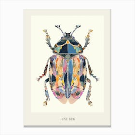 Colourful Insect Illustration June Bug 13 Poster Canvas Print