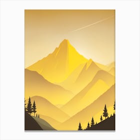 Misty Mountains Vertical Composition In Yellow Tone 29 Canvas Print