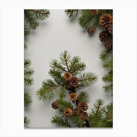 Christmas Tree With Pine Cones Canvas Print