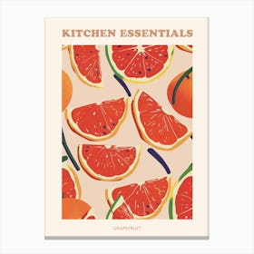 Grapefruit Abstract Pattern Illustration Poster 1 Canvas Print