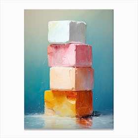 Stack Of Soap, Stones Art Canvas Print