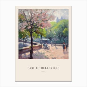 Parc De Belleville Paris France Vintage Cezanne Inspired Poster Canvas Print