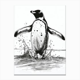 Emperor Penguin Jumping Out Of Water 3 Canvas Print