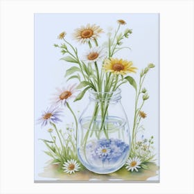 Daisies In A Vase 3 Canvas Print