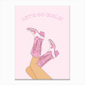 Let's Go Girls - Light Pink Canvas Print