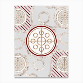 Geometric Glyph in Festive Gold Silver and Red n.0081 Canvas Print
