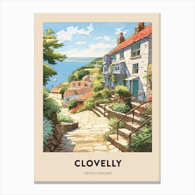 Devon Vintage Travel Poster Clovelly 3 Canvas Print