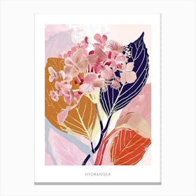 Colourful Flower Illustration Poster Hydrangea 1 Canvas Print