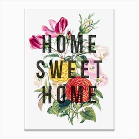 Home Sweet Home Floral Canvas Print