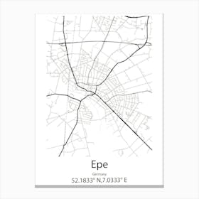 Epe,Germany Minimalist Map Canvas Print