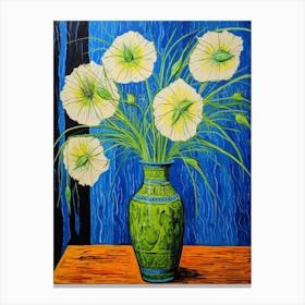 Flowers In A Vase Still Life Painting Love In A Mist Nigella 2 Canvas Print