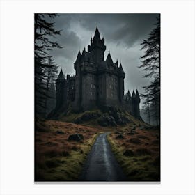 Scottish Castle Cursed Peaks and Gothic Walls Canvas Print