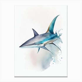 Whale Shark Watercolour Canvas Print