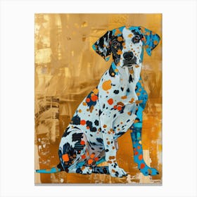 Dalmatian Dog Gold Effect Collage 1 Canvas Print