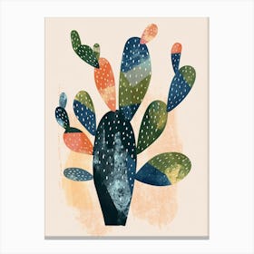 Peyote Cactus Minimalist Abstract Illustration 1 Canvas Print