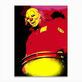 Clown Drumming shawn crahan slipknot music band 1 Canvas Print