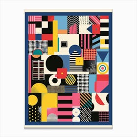 Playful And Colorful Geometric Shapes Arranged In A Fun And Whimsical Way 8 Canvas Print