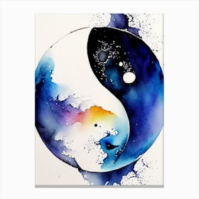 Close Up 2 Ying And Yang Watercolour Canvas Print