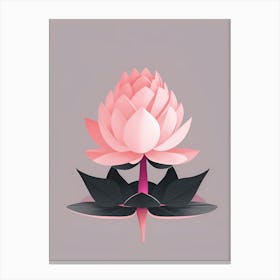 A Pink Lotus In Minimalist Style Vertical Composition 68 Canvas Print