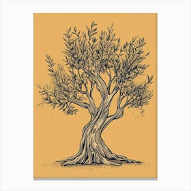 Olive Tree Minimalistic Drawing 4 Canvas Print