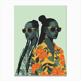 Two African Women In Sunglasses 4 Canvas Print