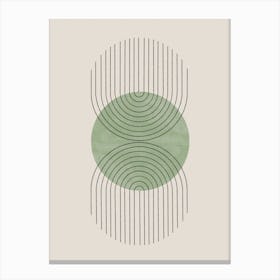 Green Moon Contemporary Design Simple Pattern Canvas Print