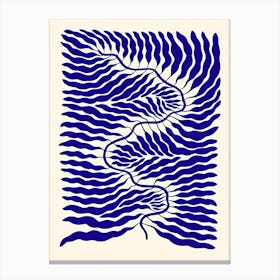 Blue And White Wave Canvas Print