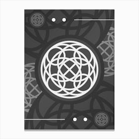 Abstract Geometric Glyph Array in White and Gray n.0002 Canvas Print