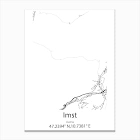 Imst,Austria Minimalist Map Canvas Print