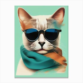 Cat In Sunglasses Canvas Print