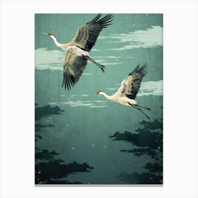 Cranes In Flight 4 Canvas Print