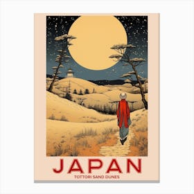 Tottori Sand Dunes, Visit Japan Vintage Travel Art 4 Canvas Print