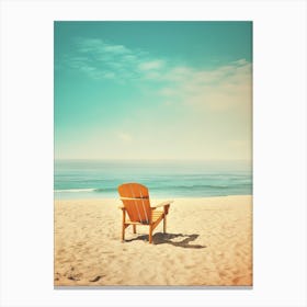Beach Chair Orange Summer Photography Canvas Print