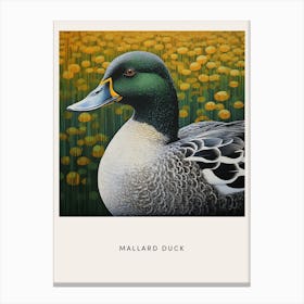 Ohara Koson Inspired Bird Painting Mallard Duck 3 Poster Canvas Print