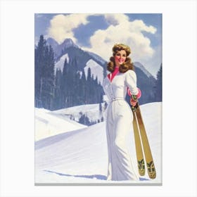 Schladming, Austria Glamour Ski Skiing Poster Canvas Print