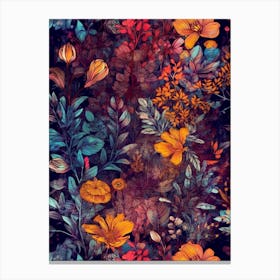 Floral Wallpaper flowers nature meadow Canvas Print