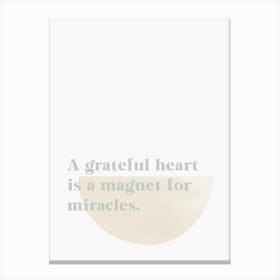 Grateful Heart Sage Green Canvas Print