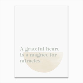 Grateful Heart Sage Green Canvas Print