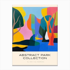 Abstract Park Collection Poster El Oso Y El Madrono Madrid 3 Canvas Print