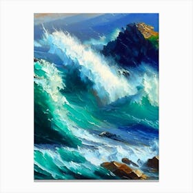 Crashing Waves Landscapes Waterscape Impressionism 2 Canvas Print
