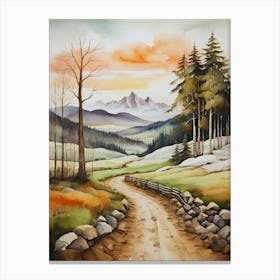 Road To The Mountains 3 Canvas Print