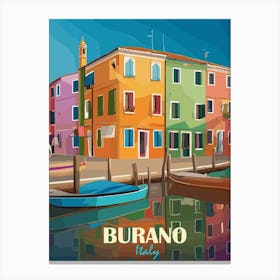 Burano Italy travel poster Canvas Print