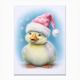 Christmas Hat Duckling 4 Canvas Print