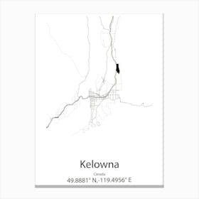 Kelowna,Canada Minimalist Map Canvas Print