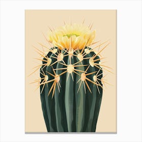 Golden Barrel Cactus Minimalist Abstract 2 Canvas Print