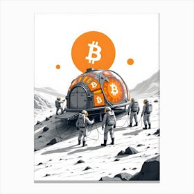 Bitcoin On The Moon 5 Canvas Print