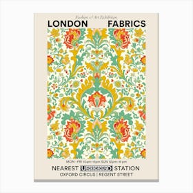 Poster Petals Tango London Fabrics Floral Pattern 5 Canvas Print