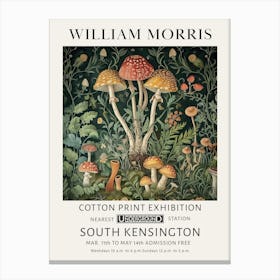 William Morris Mushrooms At Night Canvas Print