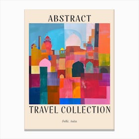 Abstract Travel Collection Poster Delhi India 1 Canvas Print