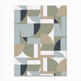 Futuristic Bauhaus Polygons Beige Canvas Print